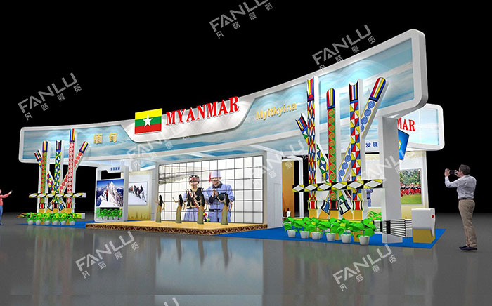 东博会-缅甸国家馆特装展台搭建